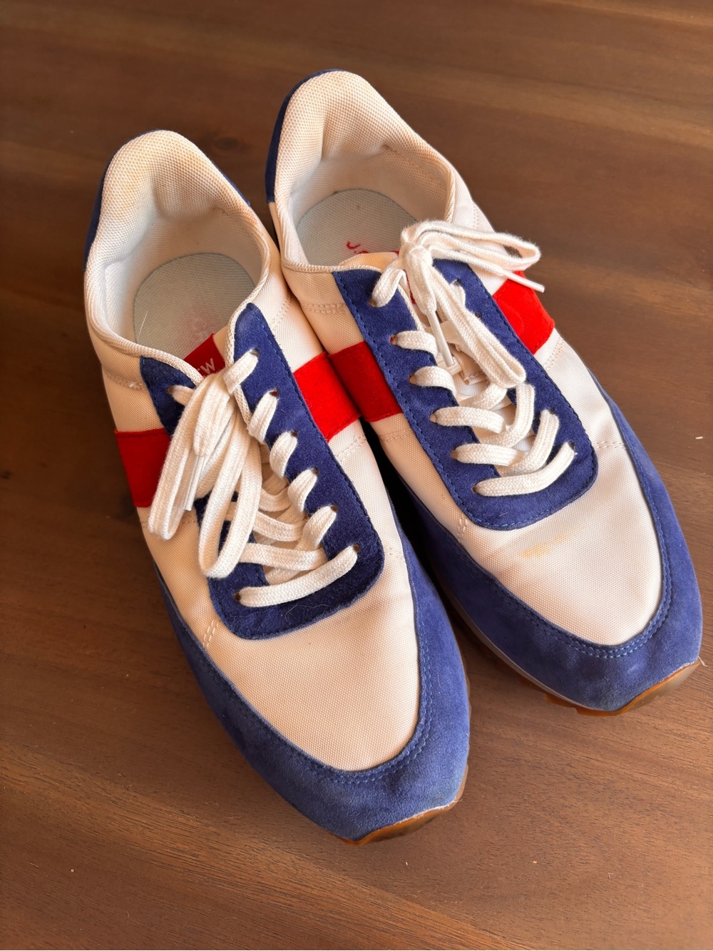 J. Crew Women's White, Blue & Red Retro Runner Sneakers